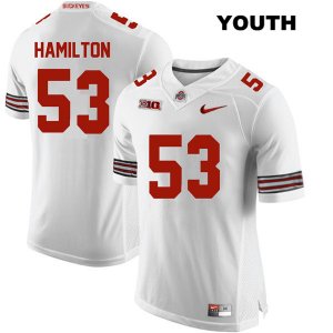 Youth NCAA Ohio State Buckeyes Davon Hamilton #53 College Stitched Authentic Nike White Football Jersey WO20V57FJ